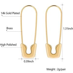 Pavoi Gold Safety Pin Earrings